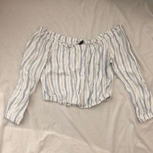 Long Sleeve Off the Shoulder Crop Top